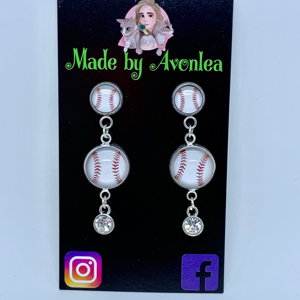 ❤️⚾️Baseball Lovers Bubble Earrings⚾️❤️